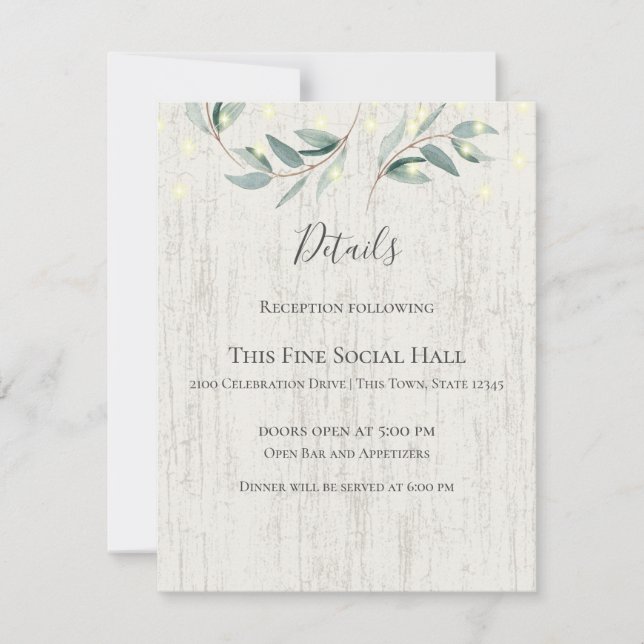 Convite Casamento Russo das Vinhas Botânicas e Luzes (Frente)