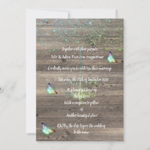 Convite Casamento russo de borboletas verdes e verdes