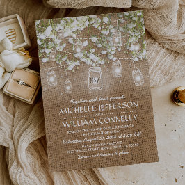 Convite Casamento Russo de Burlap, Respiração do Bebê