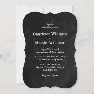 Convite Casamento Russo de Chalkboard Negro