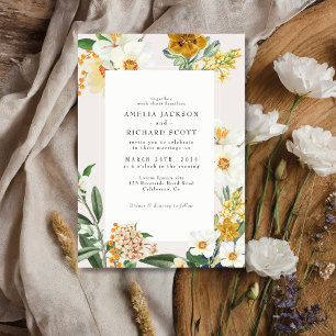 Convite Casamento russo de flores silvestres de boêmia