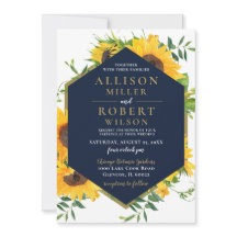 Casamento Russo de Girassol Azul Marinho de Aquare