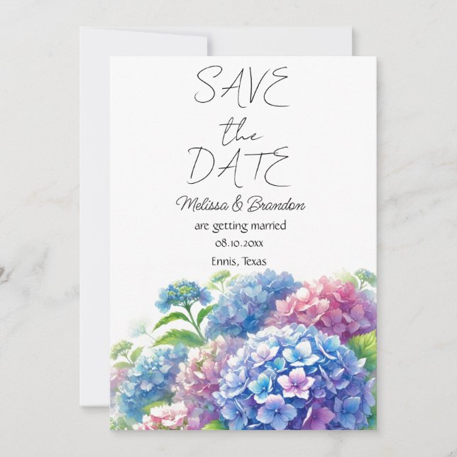 Convite Casamento Russo de Hidrópsia Floral de Hydrangea A (Frente)