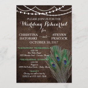 Convite Casamento Russo De Madeira De Peacock Boho