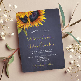 Convite Casamento russo de ouro de girassol