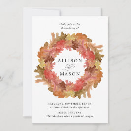 Convite Casamento Russo de Outono Cai Fall Wreath