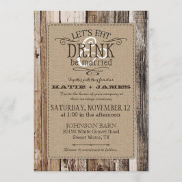 Convite Casamento Russo de Planks de Madeira Ocidental