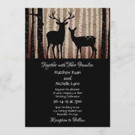 Convite Casamento Russo de Terra-Floresta de Deer e Aspen 