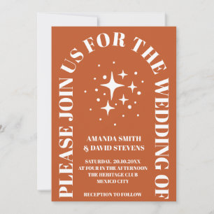 Convite Casamento Russo de Terracotta Arch Boho Minimalist