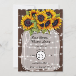 Convite Casamento russo do celeiro de madeira girassol