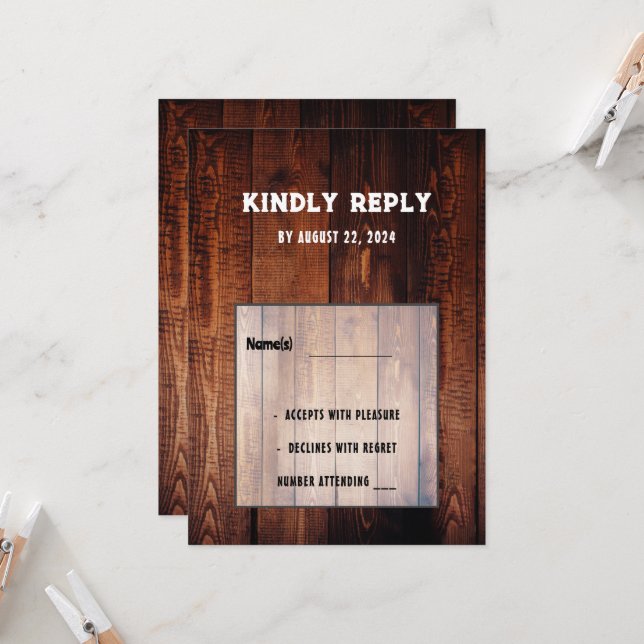 Convite Casamento russo do celeiro do campo rural RSVP (Frente/Verso In Situ)