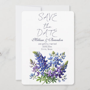 Convite Casamento Russo do Texas Floral Azul