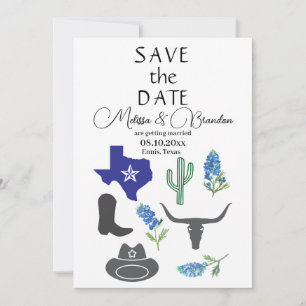 Convite Casamento Russo do Texas Floral Azul