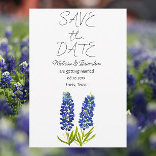 Convite Casamento Russo do Texas Floral Azul