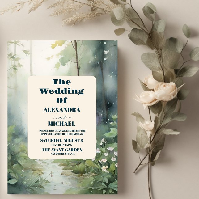 Convite Casamento Russo Elegante Da Floresta De Montanha (Criador carregado)