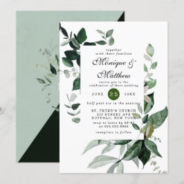 Convite Casamento Russo Elegante Eucalyptus Greenery Airy