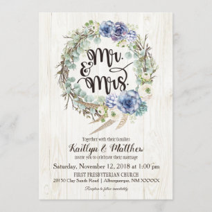 Convite Casamento Russo Eucalyptus Boho Suculenta