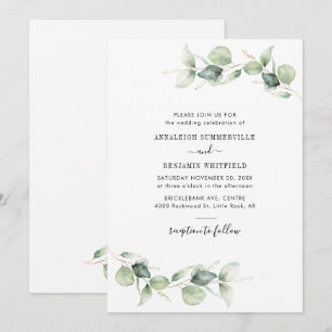 Convite Casamento Russo Eucalyptus Foliage