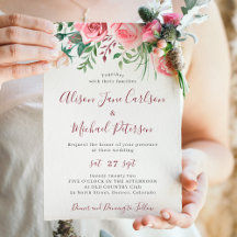 Casamento russo moderno de cor-d-água floral burgu