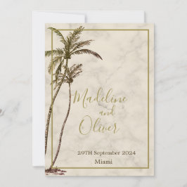 Convite Casamento Russo Moderno Elegante da Árvore Tropica