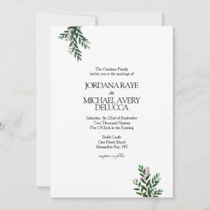 Convite Casamento Russo Moderno Elegante Verde Italiano