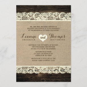 Convite Casamento Russo  Rolo de madeira e Burlap