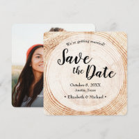 Casamento Russo Salve a data foto de Wood Grain In