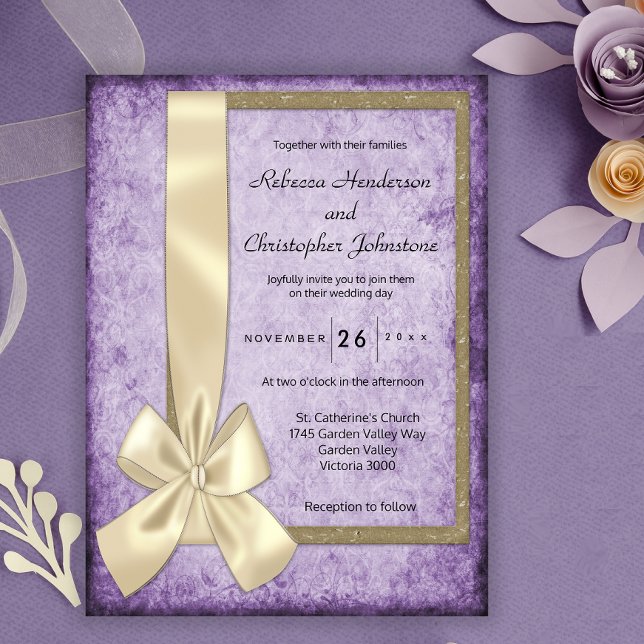 Convite Casamento Russo Violet Boho (Criador carregado)