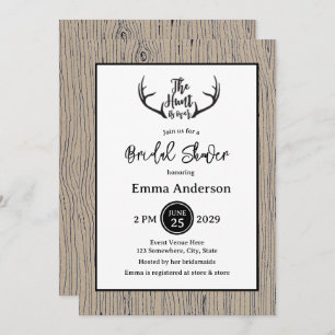 Convite Casamento Rustic Antler Barnwood