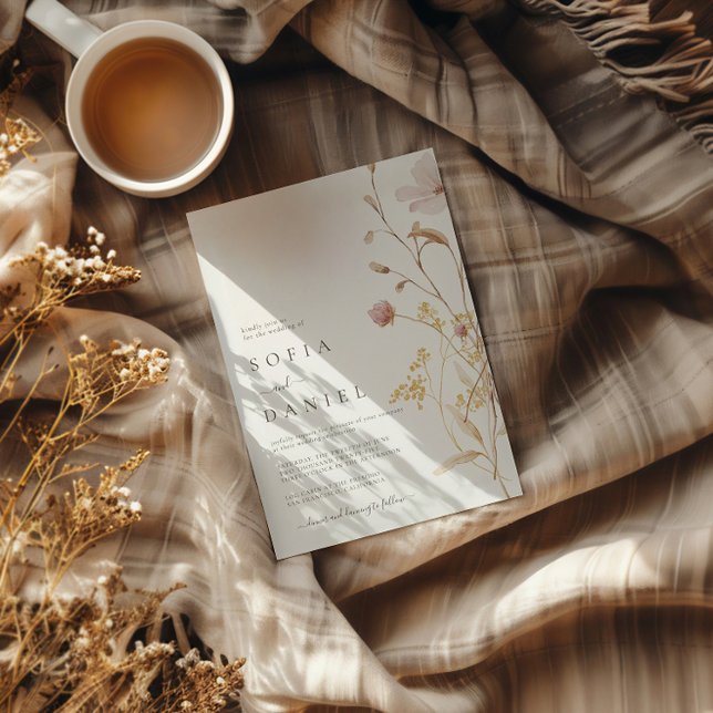 Convite Casamento Rustic Autumn Boho Watercolor (Criador carregado)