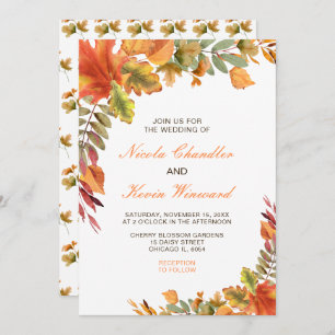 Convite Casamento Rustic Autumn Fall