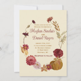 Convite Casamento Rustic Autumn Floral