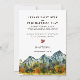 Convite Casamento Rustic Autumn Mountain