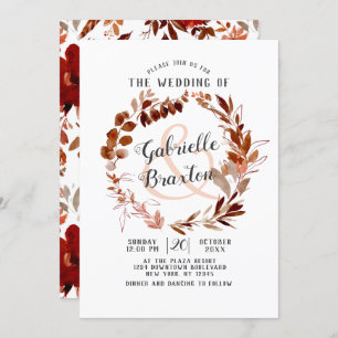 Convite Casamento Rustic Beauty Bohemian Leaf Vine Wreath