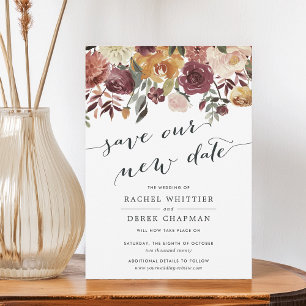 Convite Casamento Rustic Bloom "Save Our New Date"