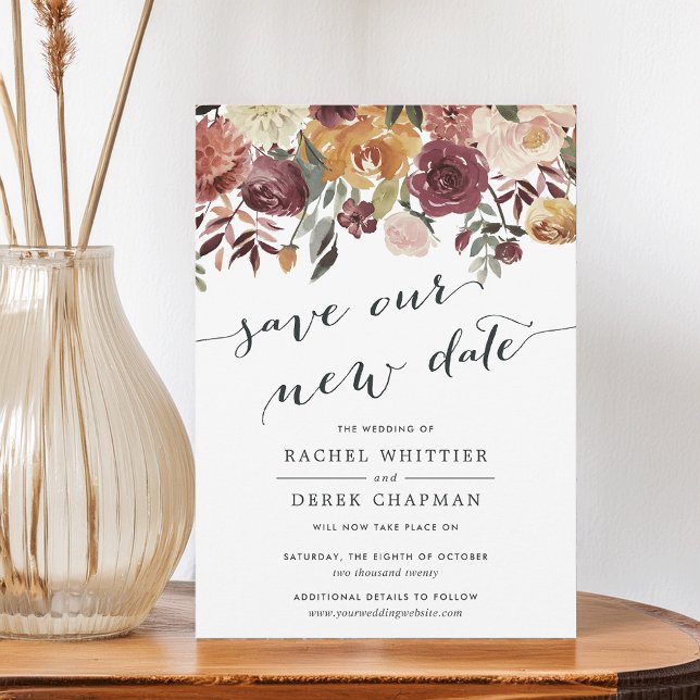 Convite Casamento Rustic Bloom "Save Our New Date" (Criador carregado)