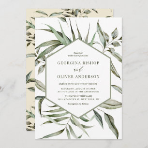 Convite Casamento Rustic Bohemian Watercolor Greenery Autu