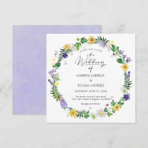 Convite Casamento Rustic Bohemian Wildflower