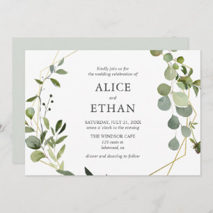 Convite Casamento Rustic Boho Botanical Greenery
