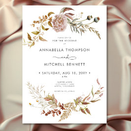 Convite Casamento Rustic Boho Delicate Fall Wildflower