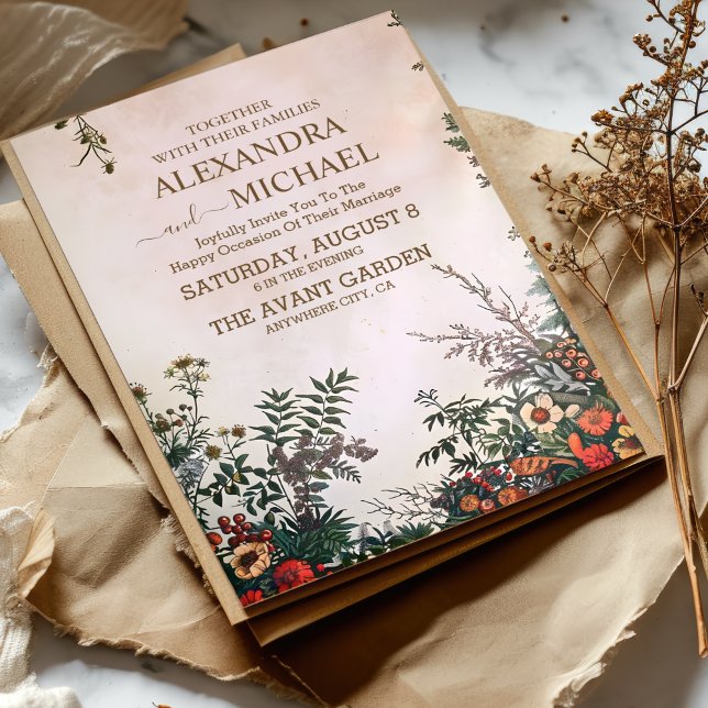 Convite Casamento Rustic Boho Elegant Wildflower (Criador carregado)