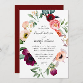 Convite Casamento Rustic Boho Floral Watercolor