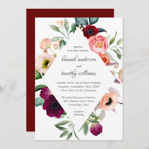 Convite Casamento Rustic Boho Floral Watercolor