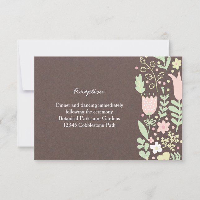 Convite Casamento Rustic Boho Pastel Flower Wreath (Frente)