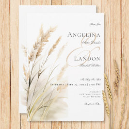 Convite Casamento Rustic Boho Seco Tan Grass