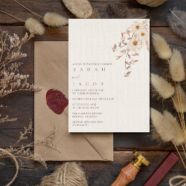 Convite Casamento Rustic Boho Wildflower Bohemian