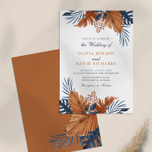 Convite Casamento Rustic Brown e Midnight Blue Sai