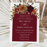 Convite Casamento Rustic Burgundy Burnt Orange Floral Arch<br><div class="desc">Este convite de casamento rústico apresenta uma bela cor d'água queimada laranja, floral burgundy e arranjo verde. Personalize-o com seus detalhes de forma fácil e rápida, basta pressionar o botão personalizar para reorganizar e formatar o estilo e a colocação do texto. Altere a cor do arco para se adequar ao...</div>