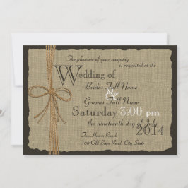 Convite Casamento Rustic Burlap e Twine