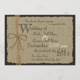 Convite Casamento Rustic Burlap e Twine